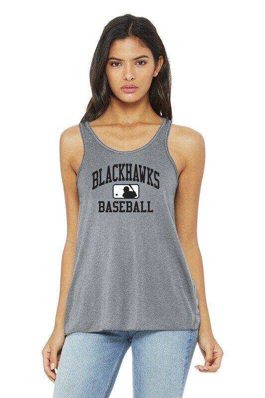 Moline Blackhawks Arched Logo Women's Flowy Racerback Tank