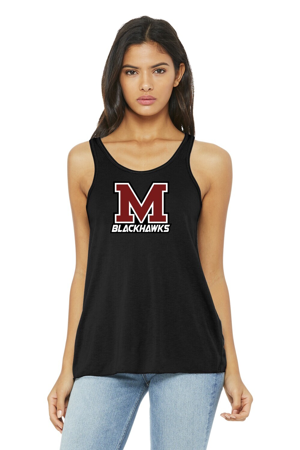 Moline Blackhawks "M" Logo Women's Flowy Racerback Tank