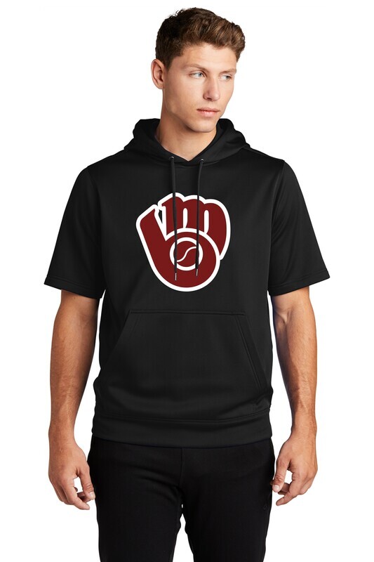 Moline Blackhawks Glove Logo Fleece Short Sleeve Hooded Pullover
