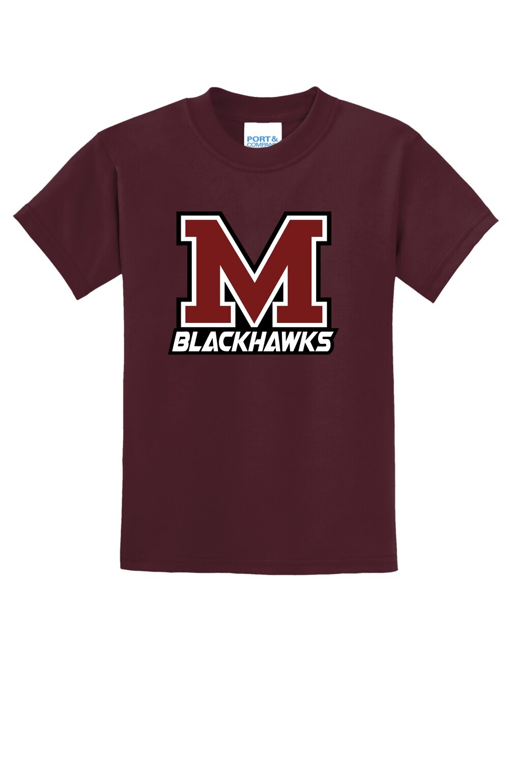 Moline Blackhawks "M" Logo 50/50 Blend Youth T-shirt