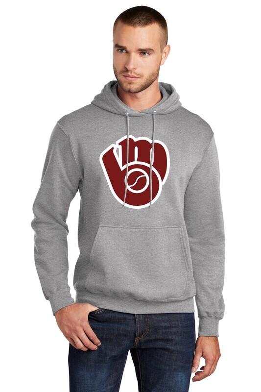Moline Blackhawks Glove Logo Fleece Pullover Hooded Sweatshirt