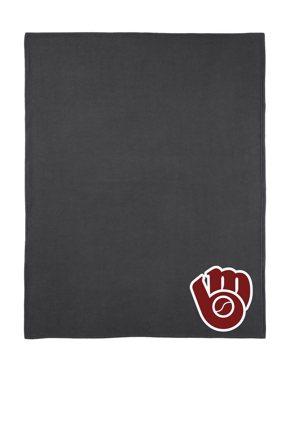 Moline Blackhawks Glove Logo Fleece Blanket with Carrying Strap