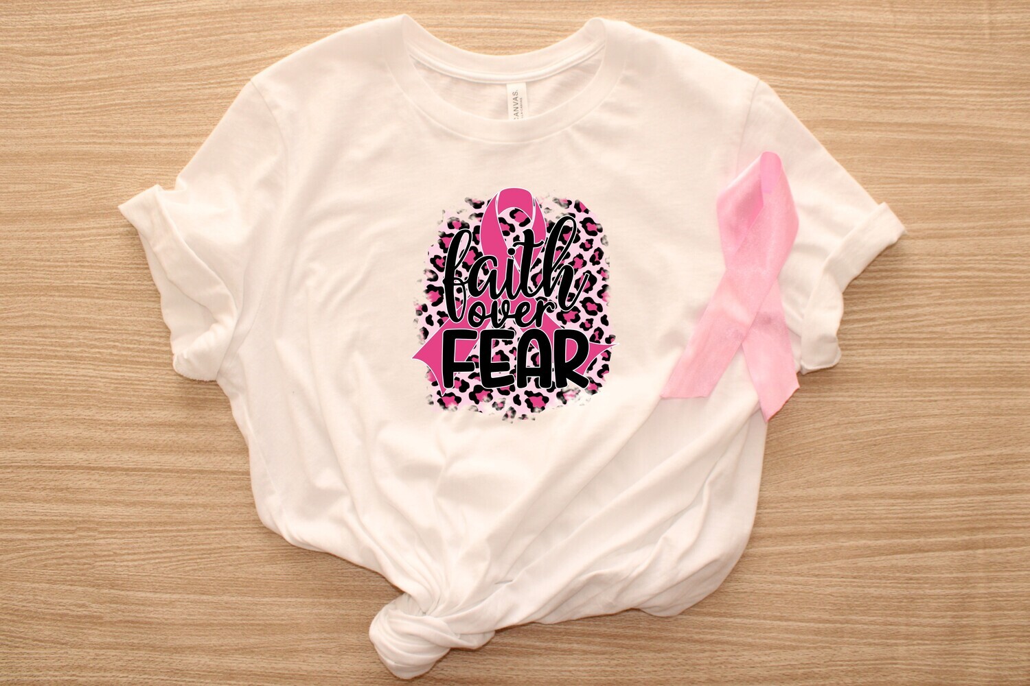 Breast Cancer Awareness Faith Over Fear 2 DTF Transfer