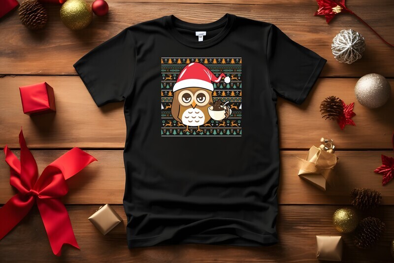 Christmas Owl Ugly Sweater DTF Transfer