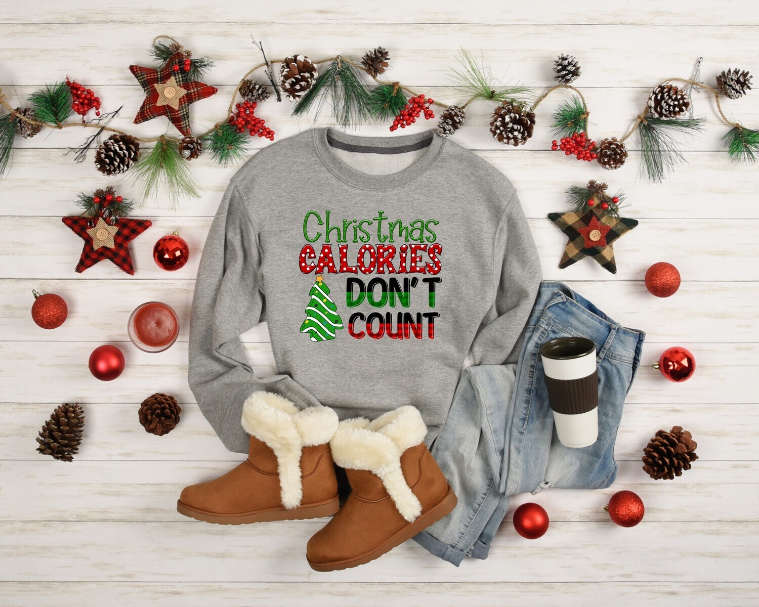 Christmas Calories Don&#39;t Count 7 DTF transfers