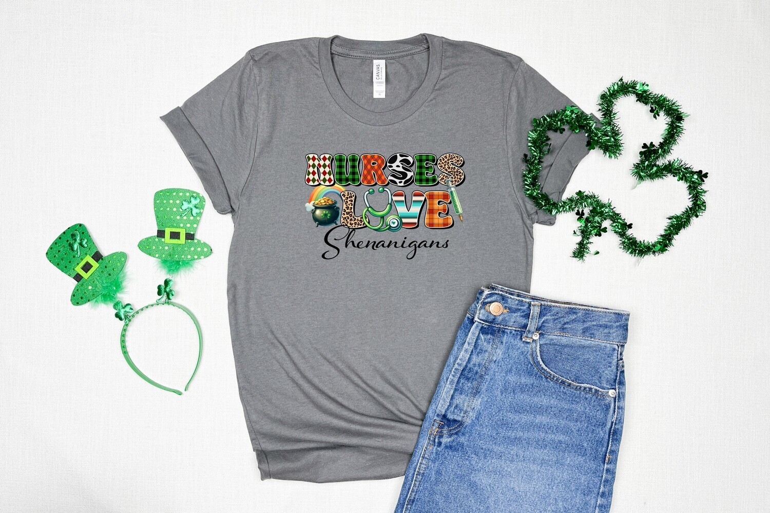 St. Patrick&#39;s Day Nurses Love Shenanigans 1 DTF Transfer