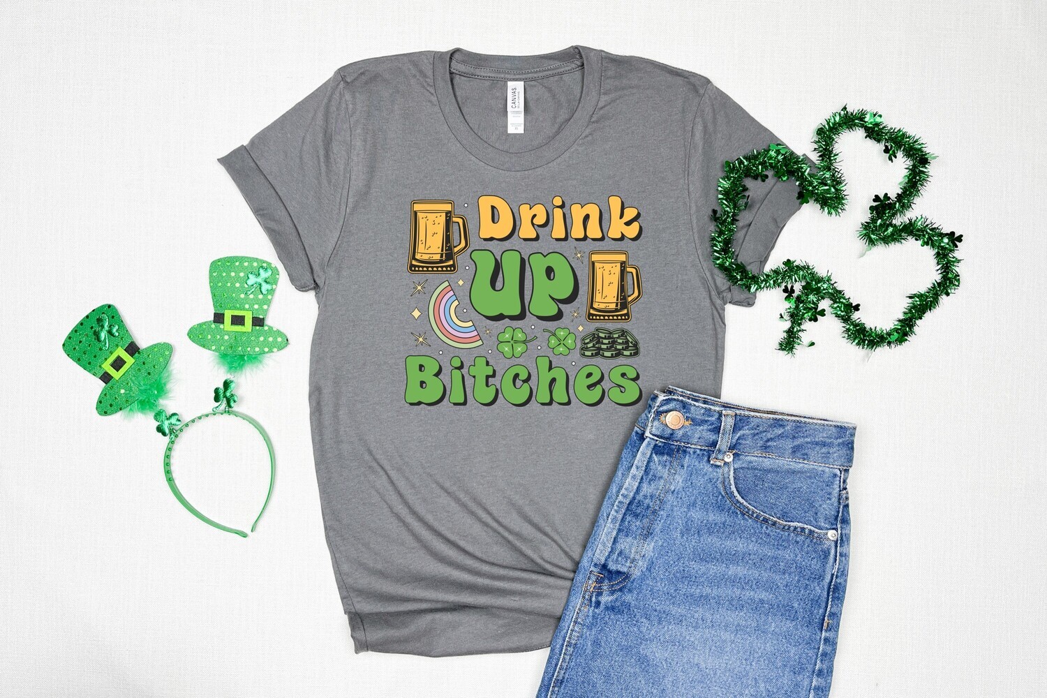 St. Patrick&#39;s Day Drink Up Bitches DTF Transfer