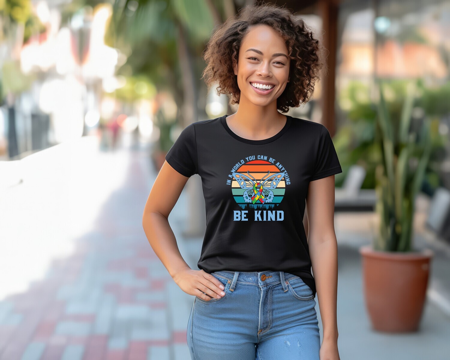 In A World  You Can Be Anything Be Kind DTF Transfer