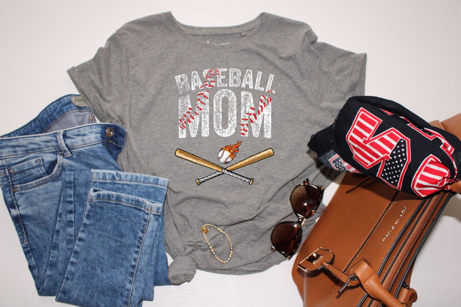 Baseball Mom Crossed bats DTF Transfer