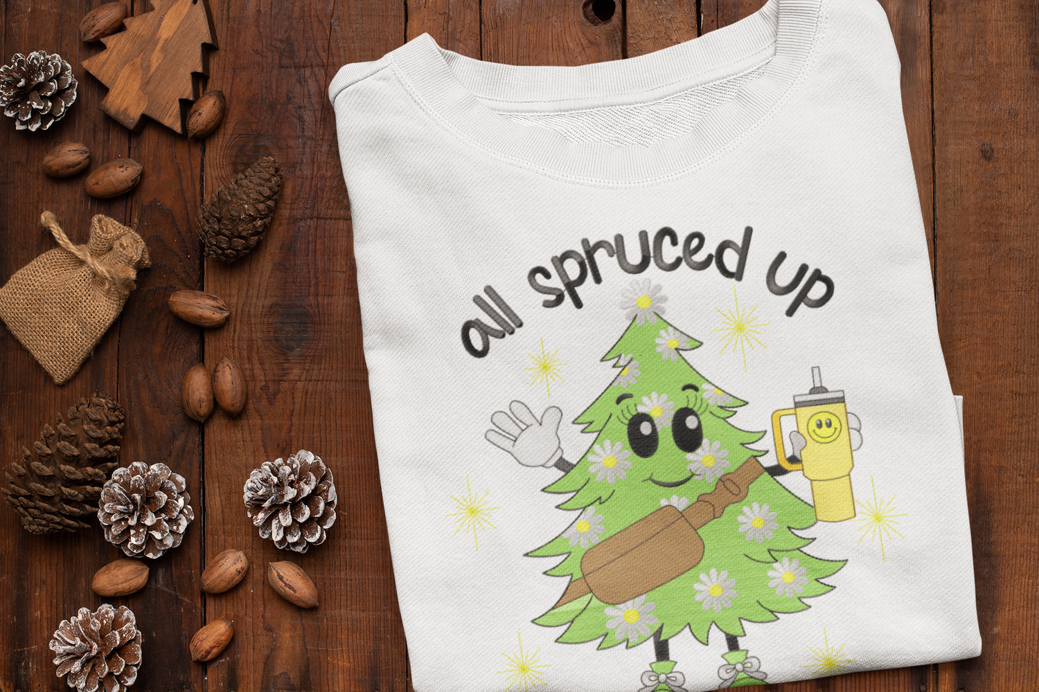 All Spruced Up Faux Embroidery DTF Transfer