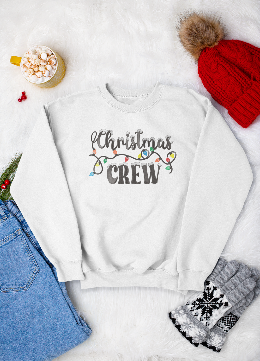 Christmas Crew Faux Embroidery DTF Transfer