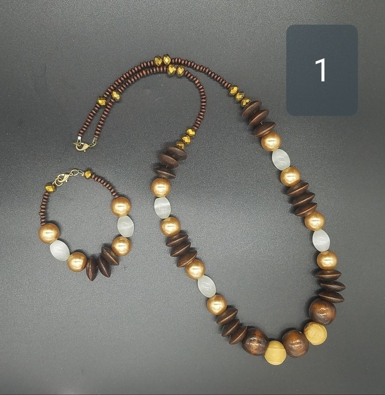 Brown and Orange necklace and bracelet sets