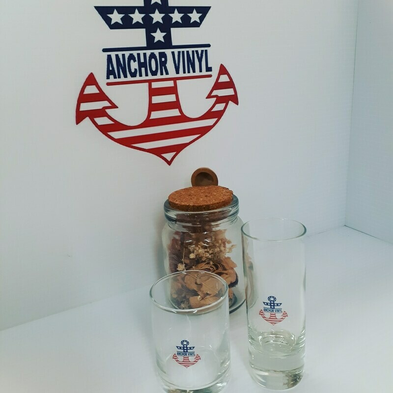 SHOT GLASSES, YOUR IMAGE ON 4, SUPPLY ANY IMAGE 3&quot; X 1&quot; GLASS, SET OF 4 FREE SHIP !