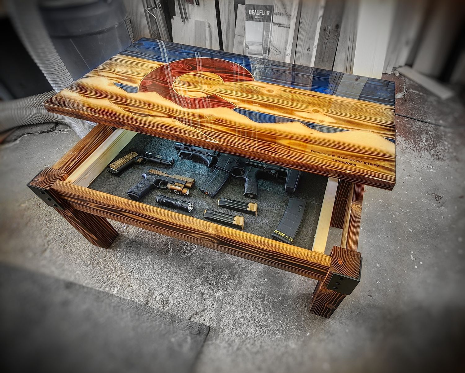 Black Forest Lift Top Concealment Coffee Table