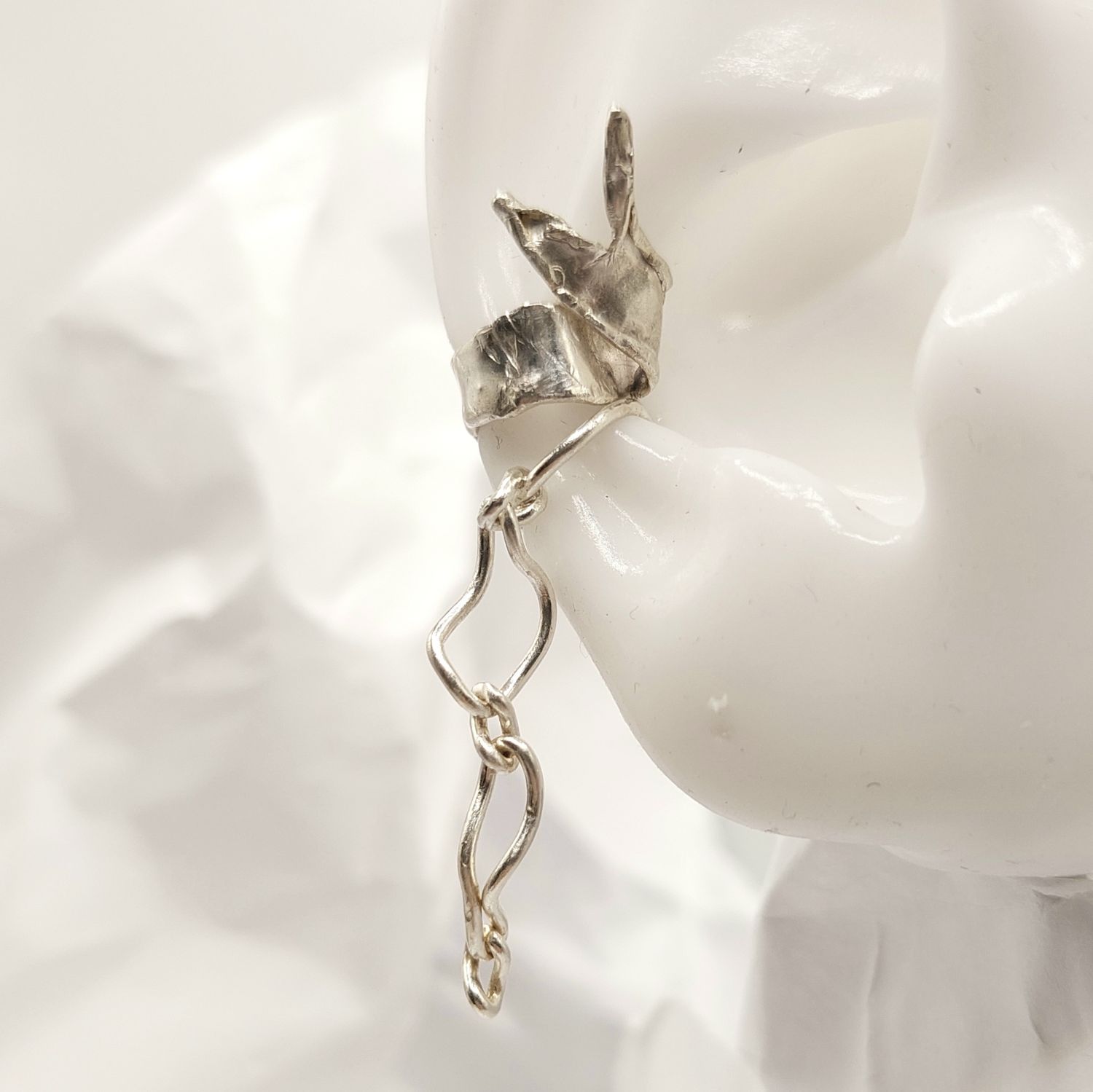 Snake Tongue and Chain Earcuff Set
