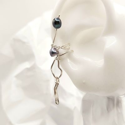 Pearls and Chain Earcuff Set