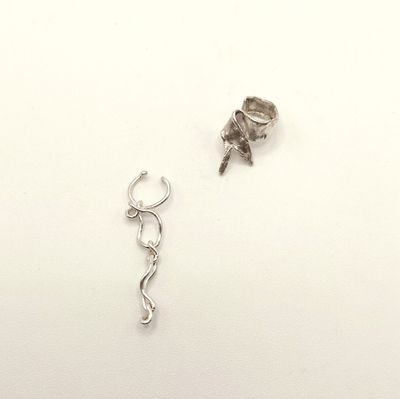 Snake Tongue and Chain Earcuff Set