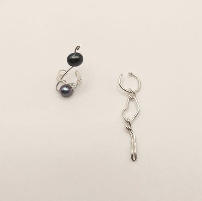 Pearls and Chain Earcuff Set