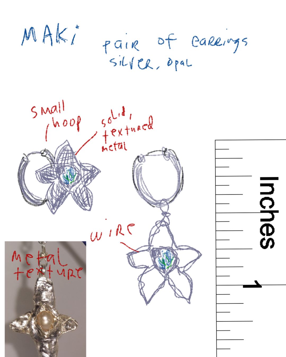 MAKI star earrings and necklace