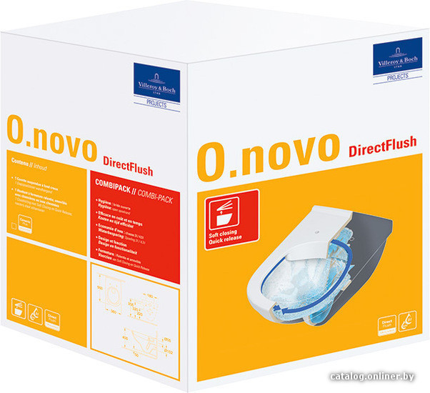 Villeroy&amp;Boch \ Combi-pack \ O.Novo \ Унитаз подвесной 5660-HR-01 + сидение 9M38-S1-01 \ 360*550ìì \ Weis Alpin