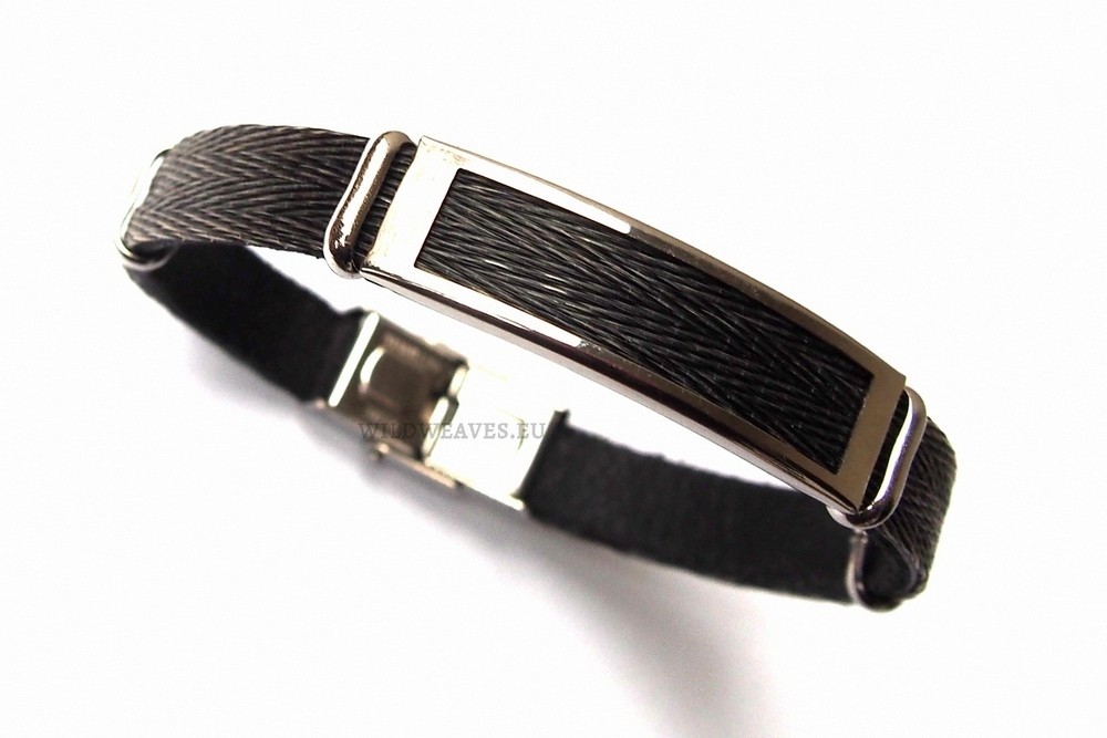 Horsehair bracelet Hisane with pattern TWEED