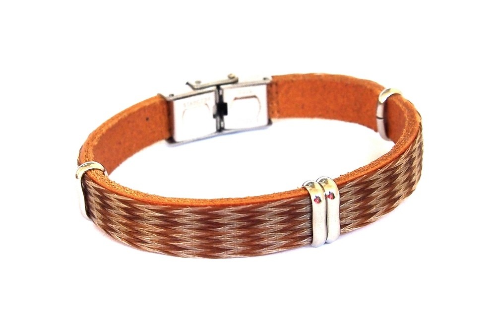 Horsehair bracelet Kawayo with pattern SMALL ZIGZAG, equine memento