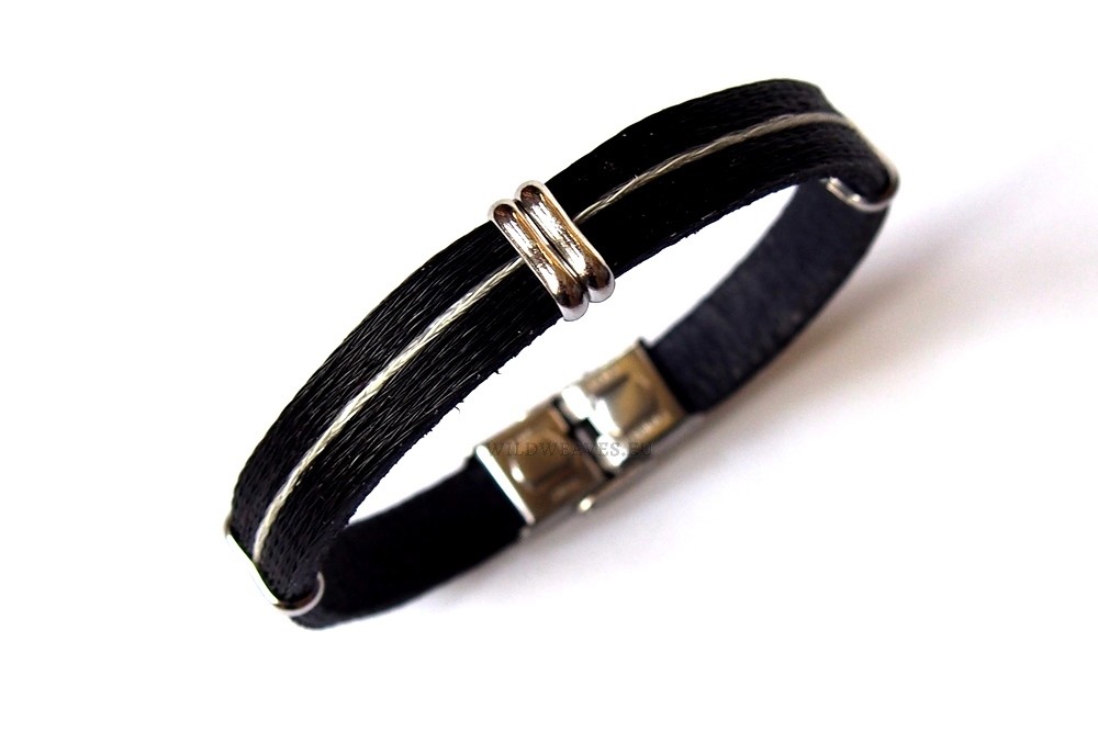 Horsehair bracelet Kawayo with pattern NARROW STRIPE, equine memento