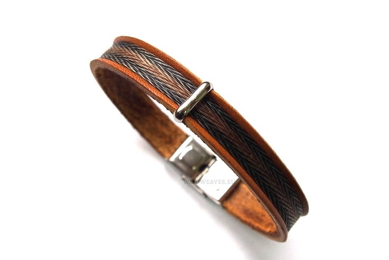 Horsehair bracelet Tchiva with pattern TWEED