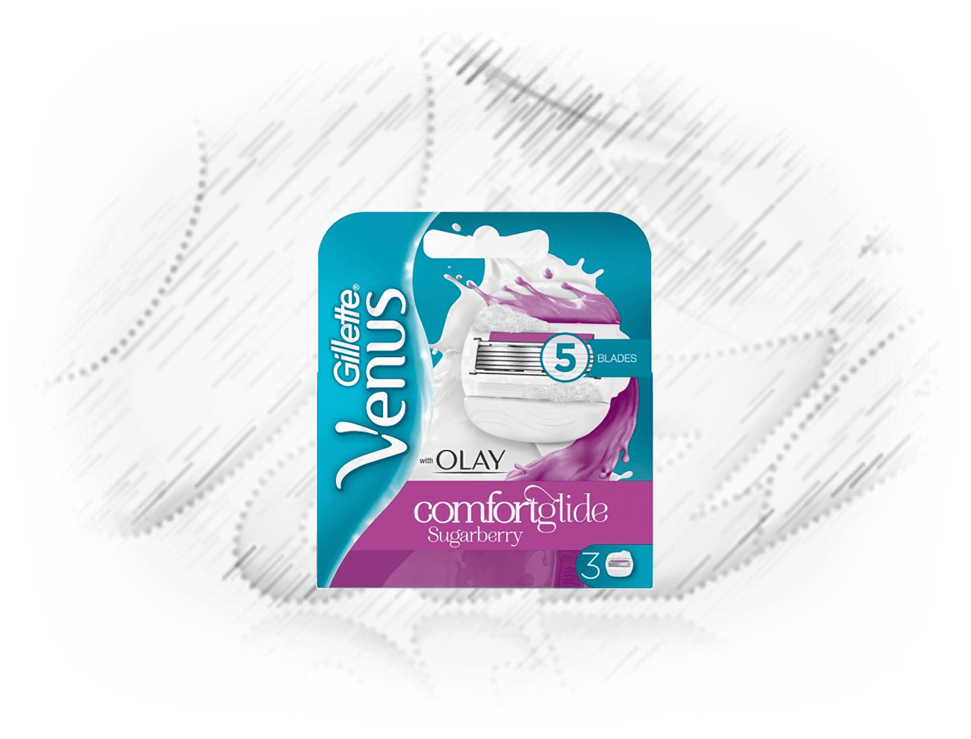 Venus. Comfort Glide Sugarberry Refills (3)