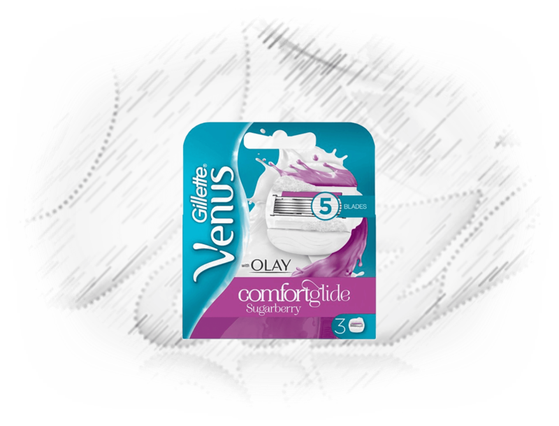 Venus. Comfort Glide Sugarberry Refills (3)