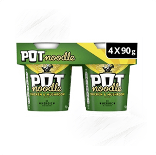 Pot Noodle. Chicken & Mushroom 90g x4