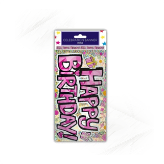Happy Birthday. Pink Banner