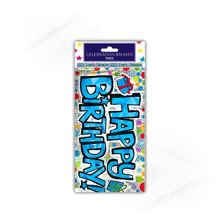 Happy Birthday. Blue Banner