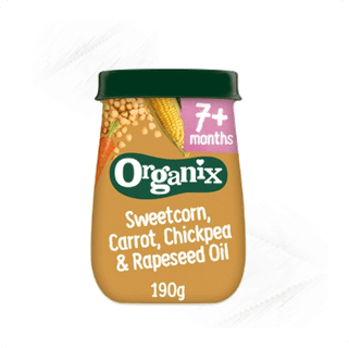 Organix. Sweetcorn, Carrot, Chick Pea & Rapeseed 190g