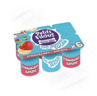 Petit Filous. Strawberry & Banana No Added Sugar (6)