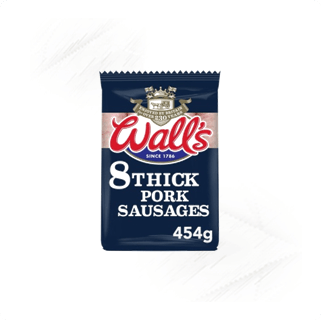 Walls. Pork Sausages Thick 454g (8)