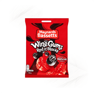 Maynards Bassetts. Wine Gums Red & Blacks 165g