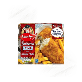 Birds Eye. Cod Fillets Battered Large 440g (4)