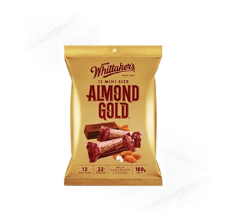 Whittakers. Mini Slabs Almond Gold Chocolate 180g (12)