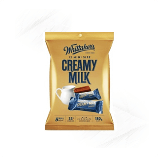 Whittakers. Mini Slabs Creamy Milk Chocolate 180g (12) Whittakers. Mini Slabs Creamy Milk Chocolate 180g (12)