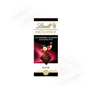 Lindt. Excellence Cranberry & Almond Dark Chocolate 100g Lindt. Excellence Cranberry & Almond Dark Chocolate 100g