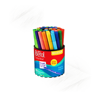 Berol. Fibre Tip Pens Assorted Broad (42)