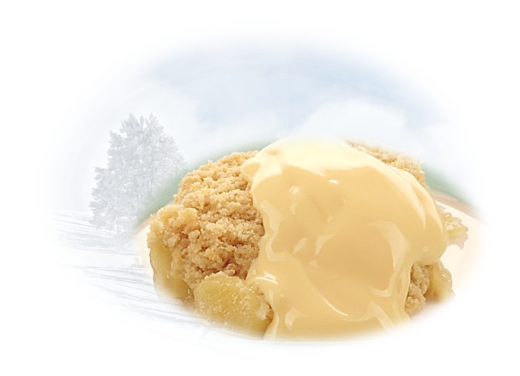 Apple Crumble with Custard