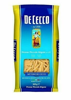 DE CECCO PENNE PICCOLE RIGATE PASTA no.177 - 500gr DE CECCO PENNE PICCOLE RIGATE PASTA no.177 - 500gr