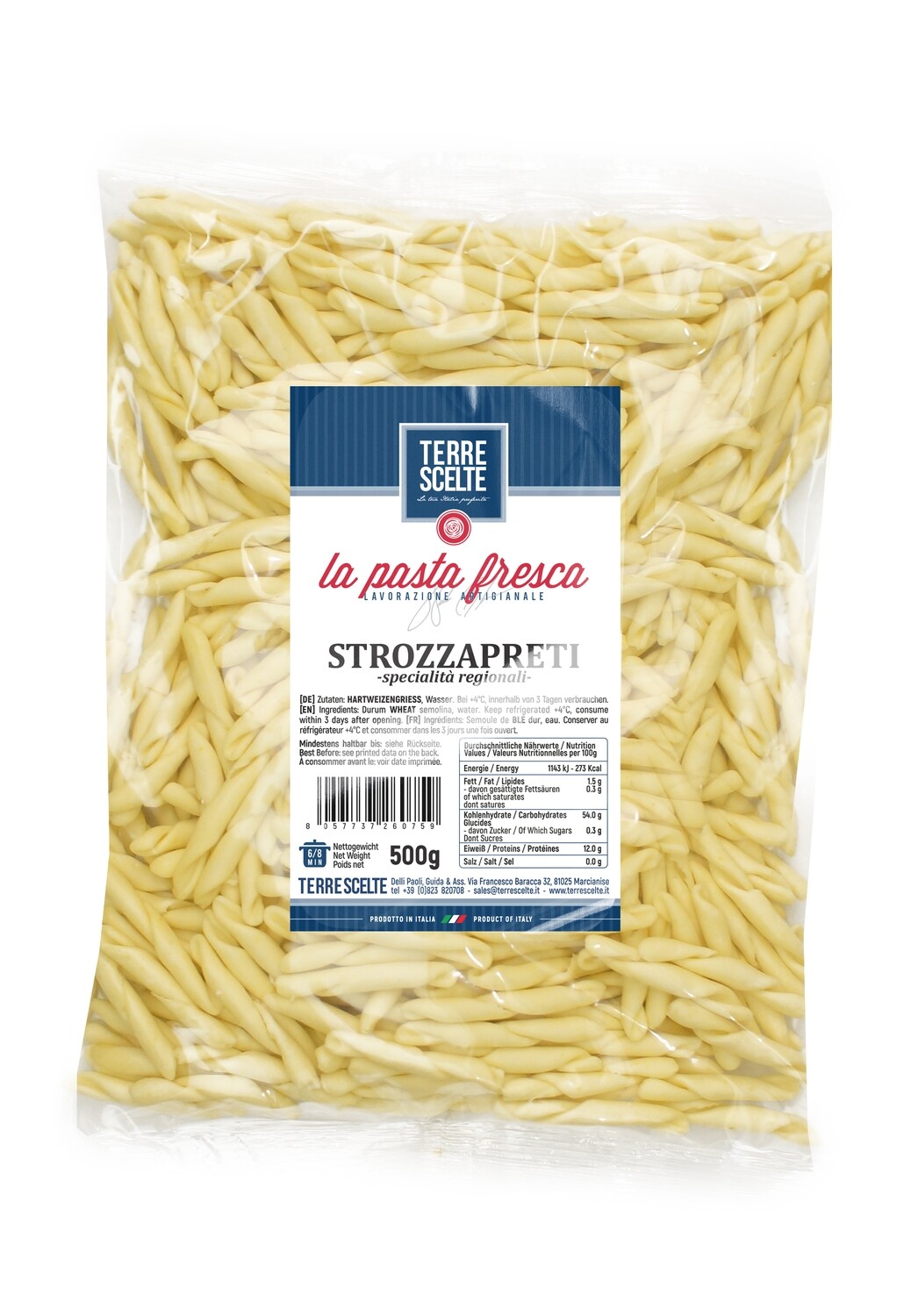 FRESH PASTA STROZZAPRETI (FUSILLI NAPOLETANI) 500gr