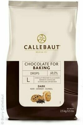CALLEBAUT BELGIAN DARK CHOCOLATE DROPS FOR BAKING - 2.5kg