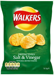 32x34.5g WALKERS SALT &amp; VINEGAR CRISPS