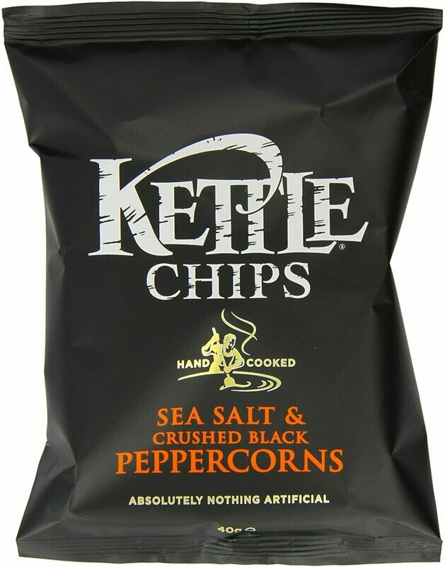 KETTLE SEA SALT AND CRUSHED BLACK PEPPERCORNS - 18x40g