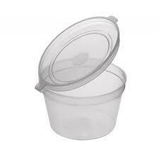 500x 4oz PLASTIC PORTION POT WITH HINGED LID (100ml)
