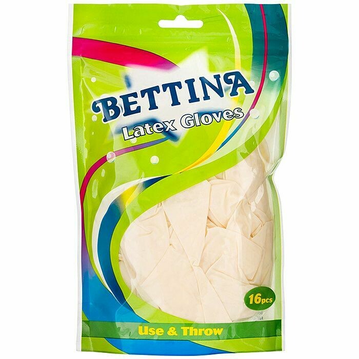 BETTINA LATEX GLOVES 16pc